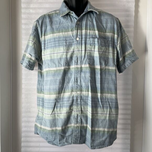 Faherty Reversible Shirt Short Sleeve 100% Cotton 2 shirts in One, Size L - Picture 2 of 11
